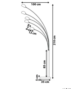 Lampada da pavimento FLINDERS Regolabile Metallo Oro