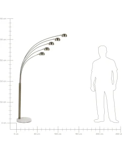 Lampada da pavimento FLINDERS Regolabile Metallo Oro