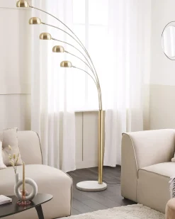 Lampada da pavimento FLINDERS Regolabile Metallo Oro