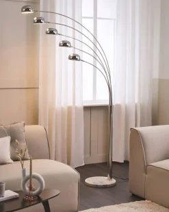 Lampada da pavimento FLINDERS Regolabile Metallo Argento