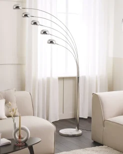 Lampada da pavimento FLINDERS Regolabile Metallo Argento
