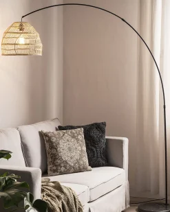 Lampada da pavimento GUAVIARE Rattan Beige