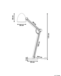 Lampada da pavimento HETTON Regolabile Legno di quercia Nero