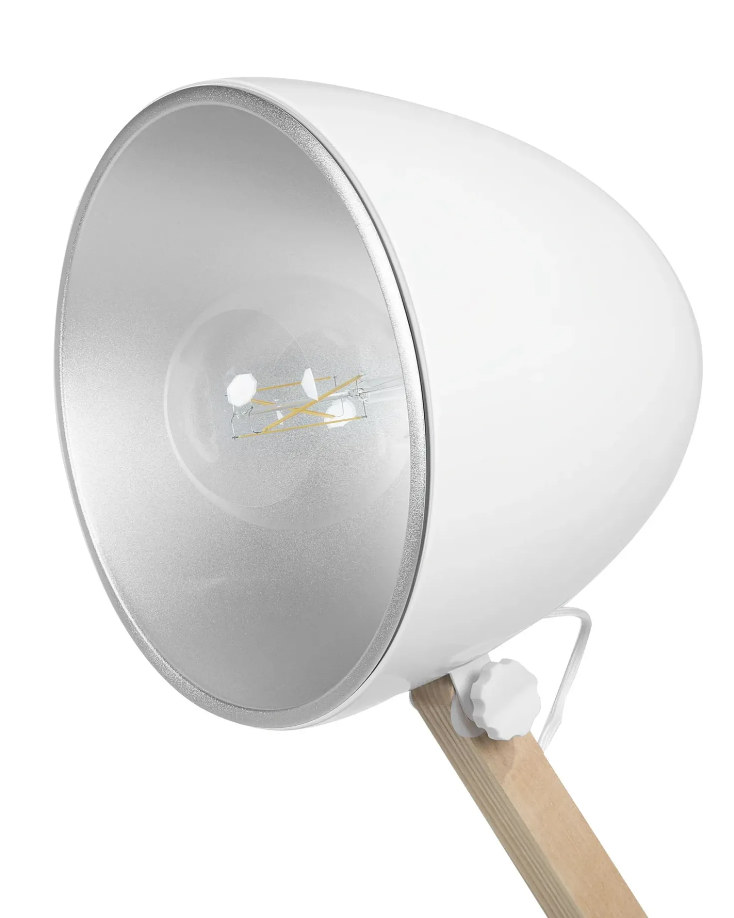Lampada da pavimento HETTON Regolabile Legno di quercia Bianco