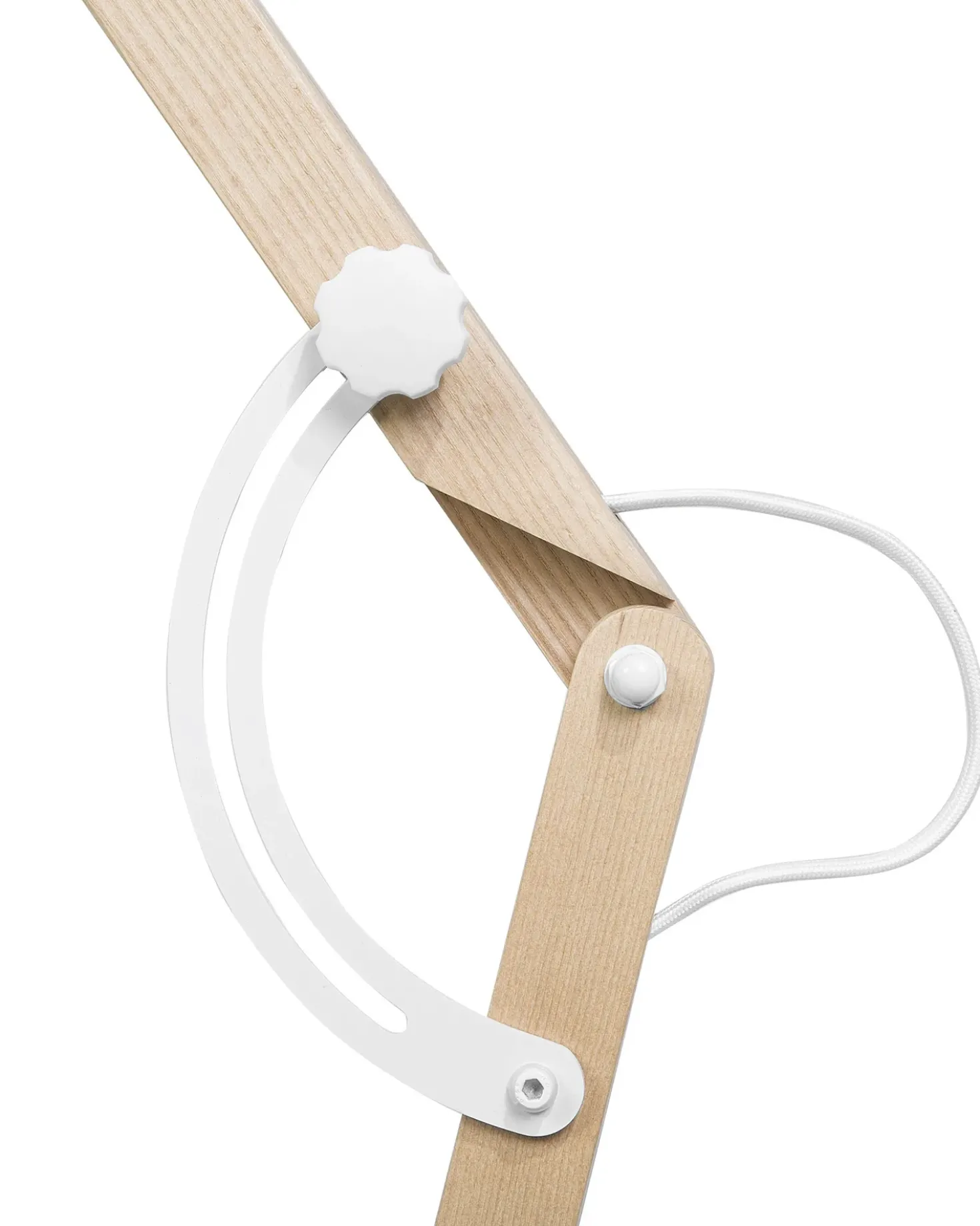 Lampada da pavimento HETTON Regolabile Legno di quercia Bianco