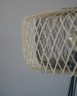 Lampada da pavimento JAVARI Bambù Marrone/Nero