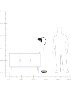 Lampada da pavimento LENNON Regolabile Metallo Nero