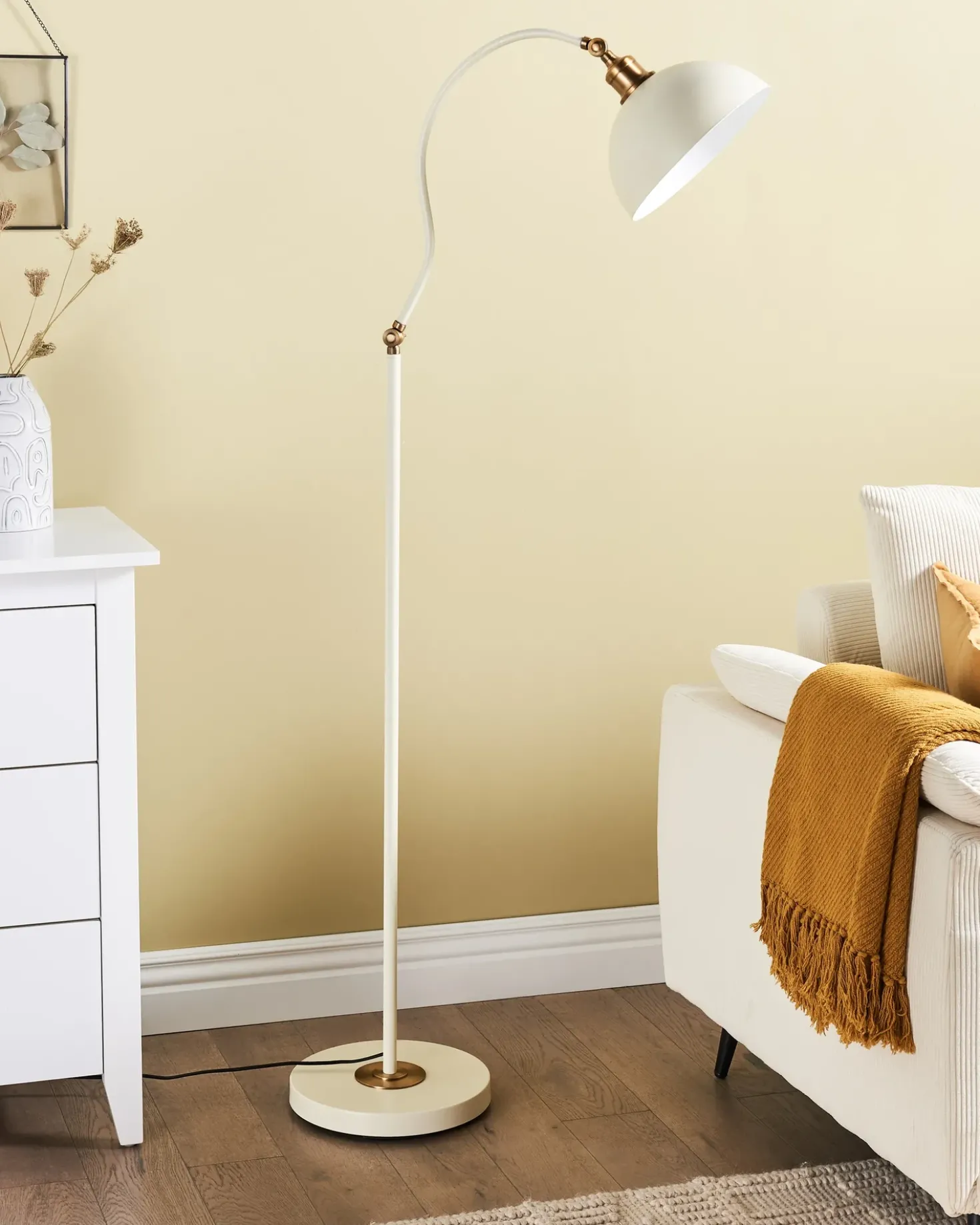 Lampada da pavimento LENNON Regolabile Metallo Beige chiaro