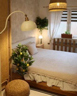 Lampada da pavimento LENNON Regolabile Metallo Beige chiaro