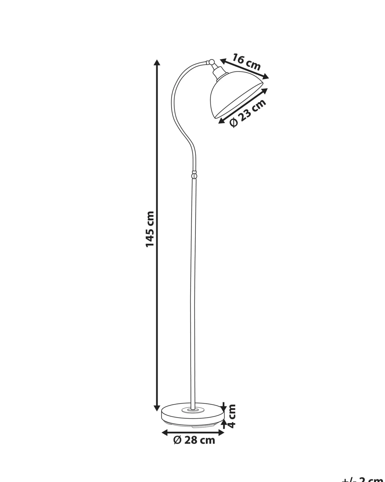 Lampada da pavimento LENNON Regolabile Metallo Beige chiaro