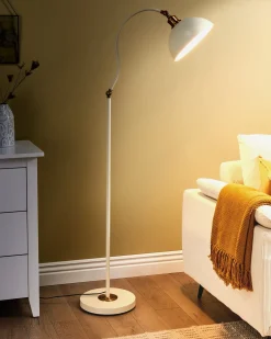 Lampada da pavimento LENNON Regolabile Metallo Beige chiaro