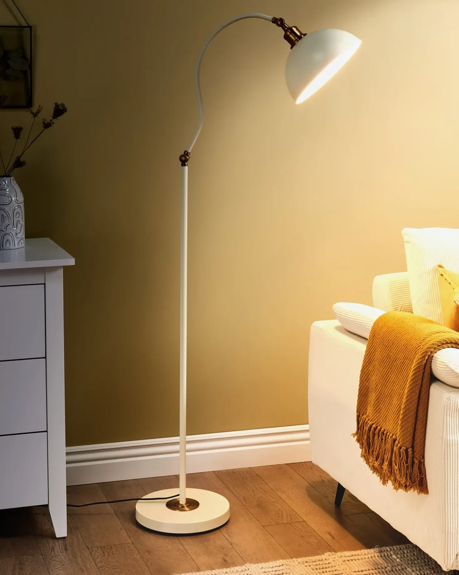 Lampada da pavimento LENNON Regolabile Metallo Beige chiaro
