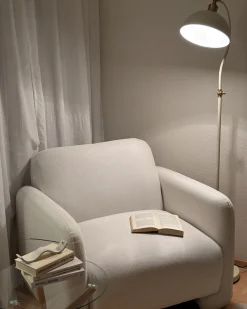 Lampada da pavimento LENNON Regolabile Metallo Beige chiaro