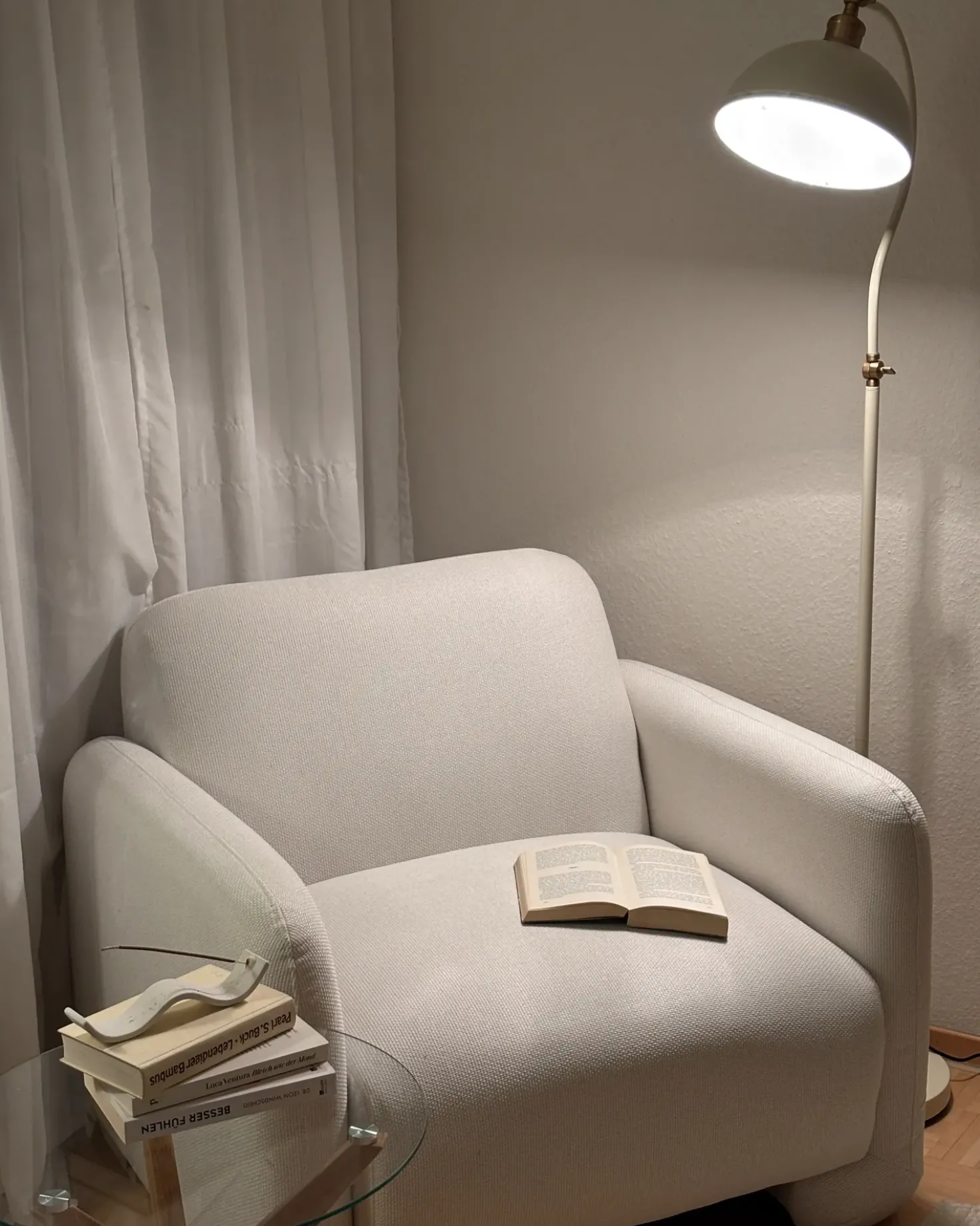 Lampada da pavimento LENNON Regolabile Metallo Beige chiaro