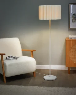 Lampada da pavimento LOURENS Metallo Bianco sporco