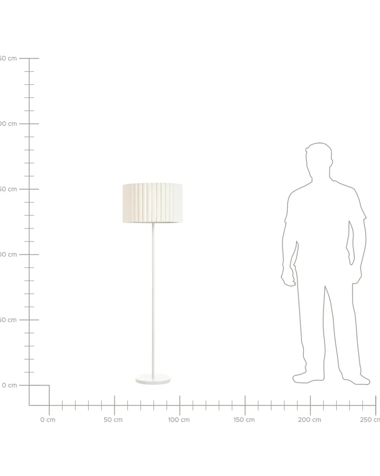 Lampada da pavimento LOURENS Metallo Bianco sporco