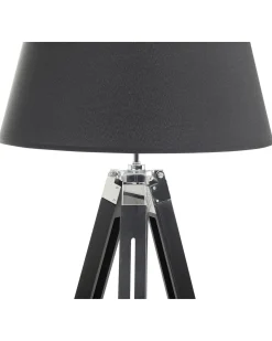 Lampada da pavimento MADEIRA Legno di pino Nero