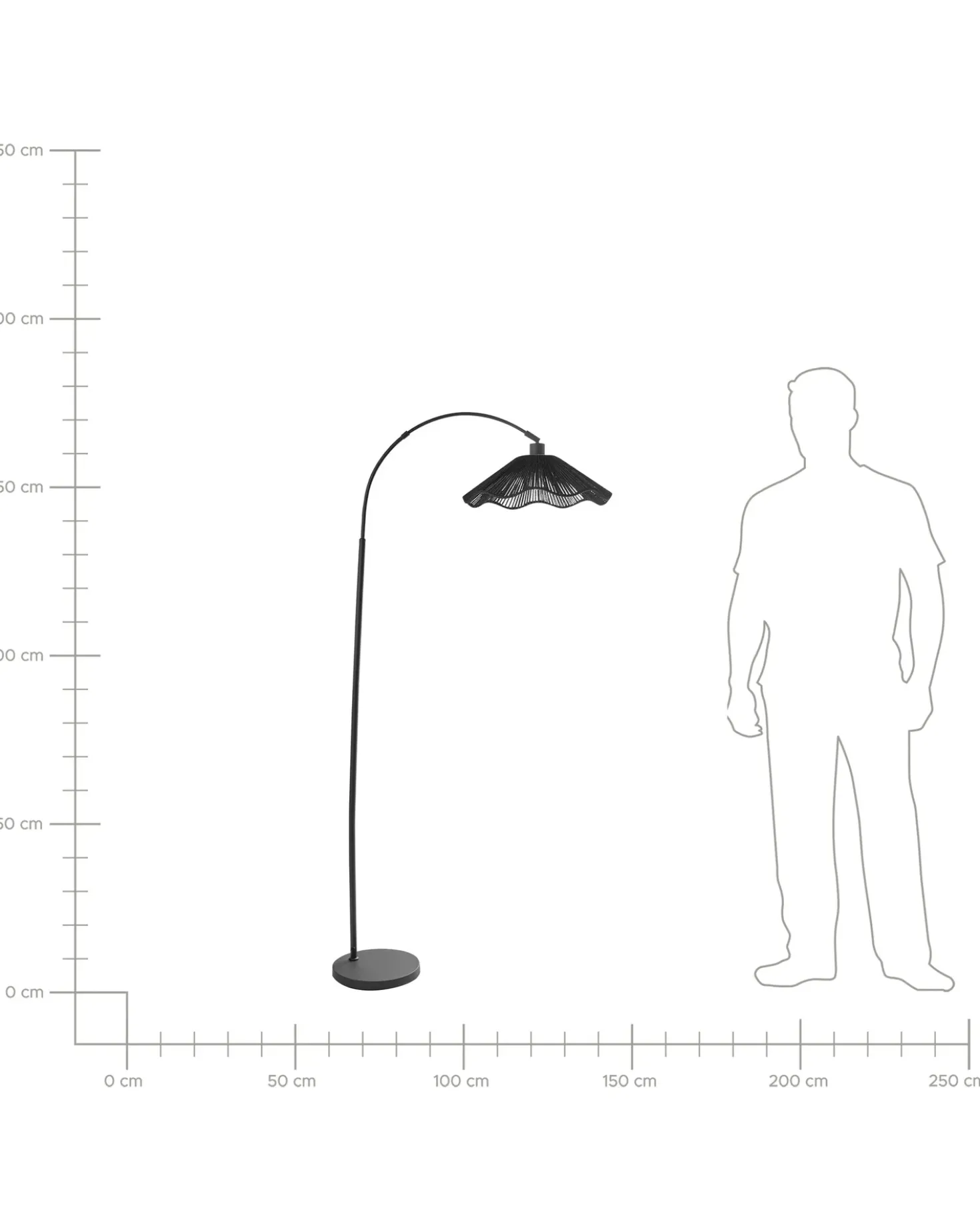 Lampada da pavimento MIGORI Carta Nero