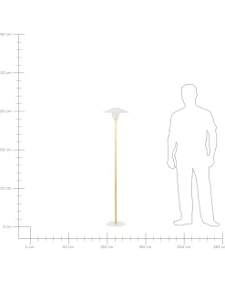 Lampada da pavimento MOPPY Legno di quercia Bianco