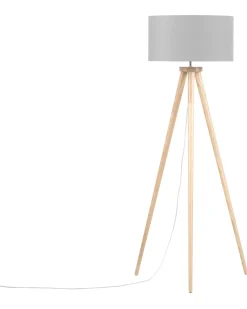 Lampada da pavimento NITRA Legno di quercia Grigio