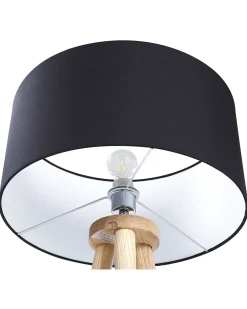 Lampada da pavimento NITRA Legno di quercia Nero