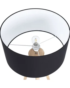 Lampada da pavimento NITRA Legno di quercia Nero