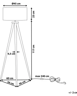 Lampada da pavimento NITRA Legno di quercia Bianco
