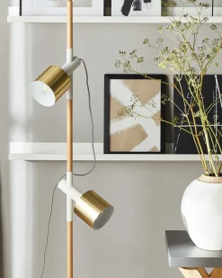 Lampada da pavimento OWENS Regolabile Legno di frassino Bianco