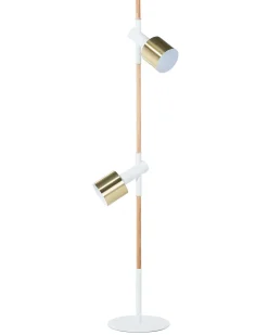 Lampada da pavimento OWENS Regolabile Legno di frassino Bianco