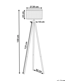 Lampada da pavimento PENTON Rattan Naturale