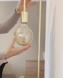 Lampada da pavimento SAVENA Metallo Oro