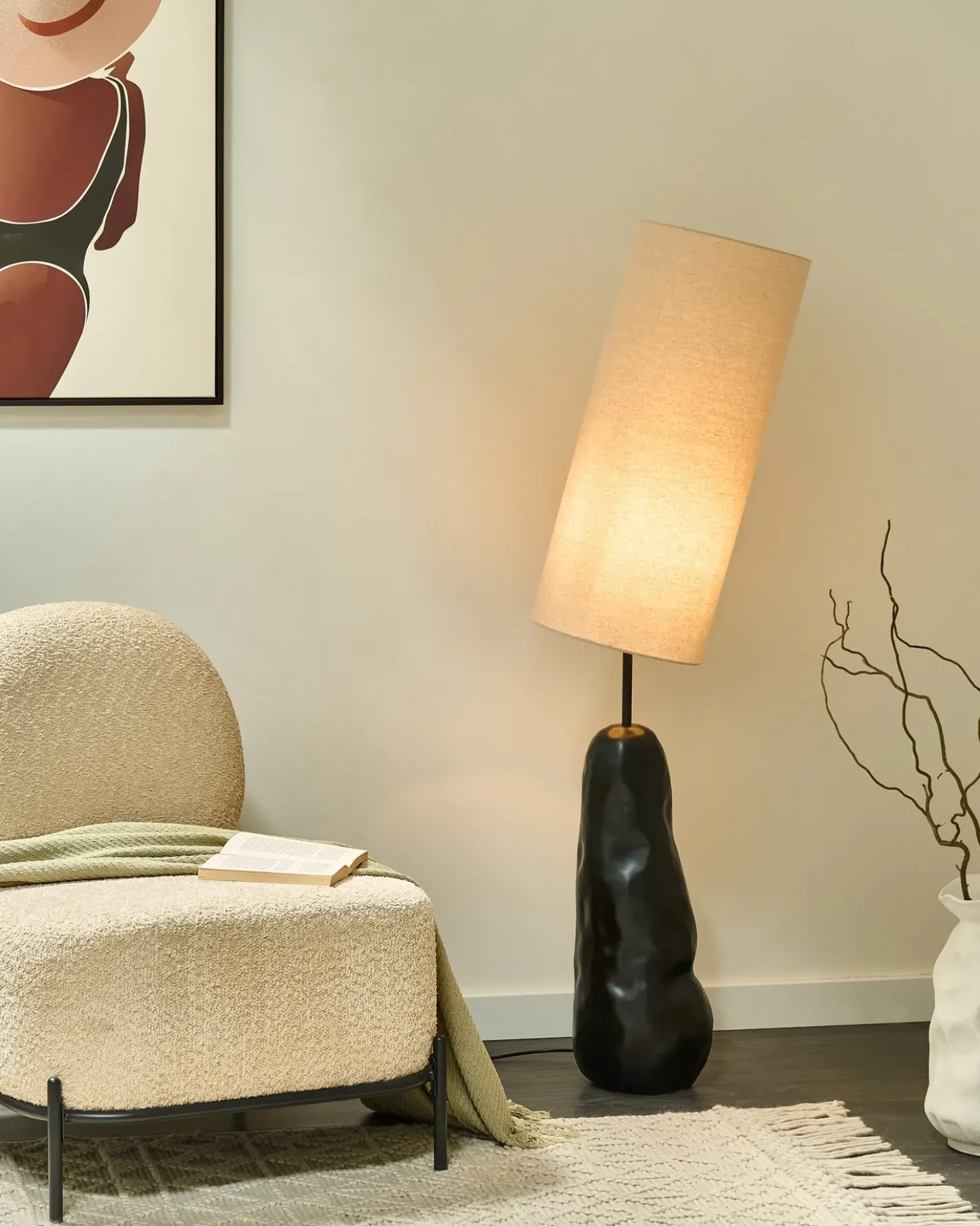 Lampada da pavimento SELB Ceramica Nero