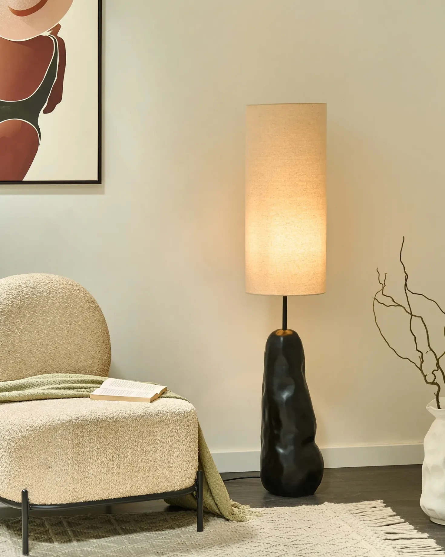 Lampada da pavimento SELB Ceramica Nero