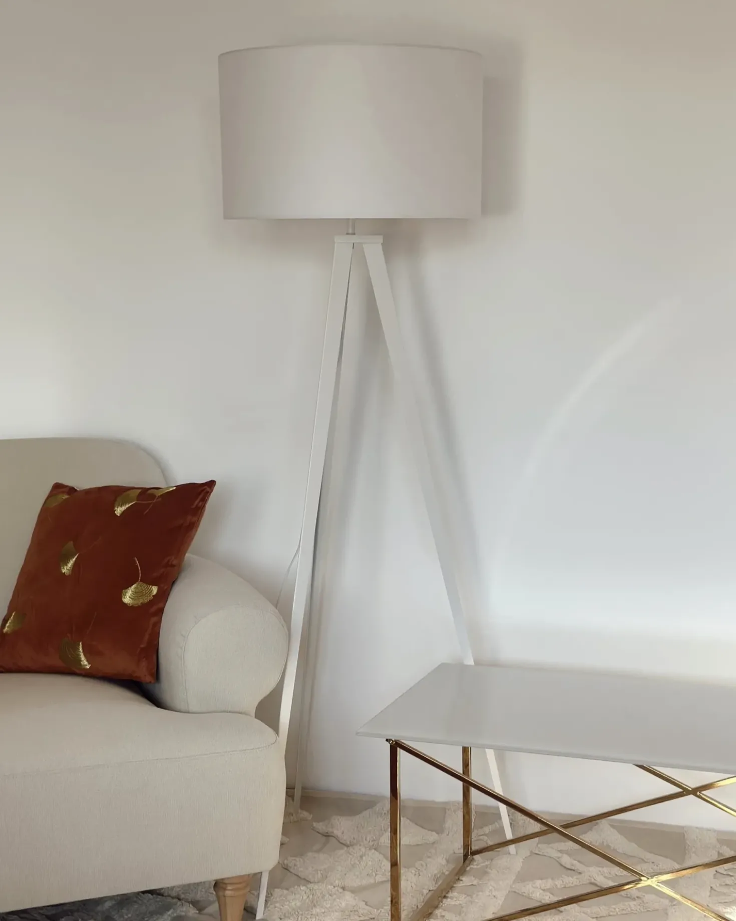 Lampada da pavimento STILETTO Metallo Bianco