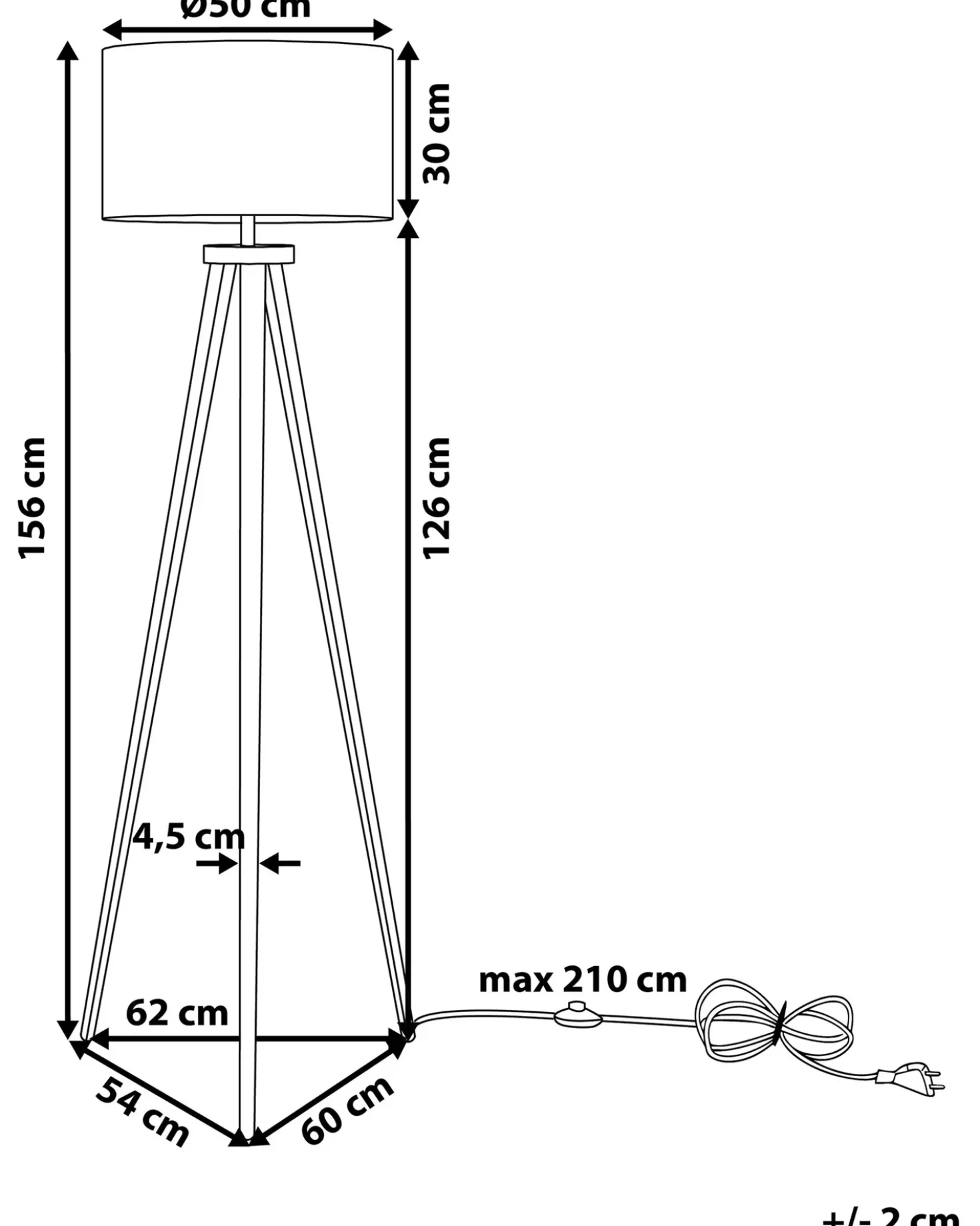 Lampada da pavimento STILETTO Metallo Bianco