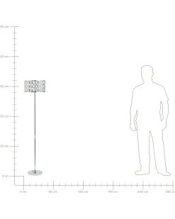 Lampada da pavimento TENNA Cristallo Argento