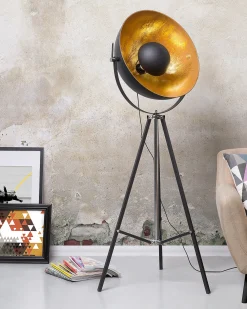 Lampada da pavimento THAMES Metallo Oro