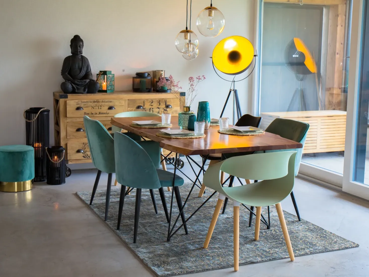 Lampada da pavimento THAMES Metallo Oro