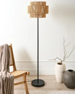 Lampada da pavimento WOKIRO Corda di carta Naturale