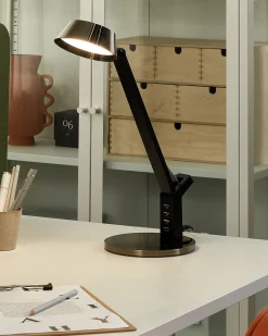 Lampada da scrivania a LED CHAMAELEON con porta USB Metallo Ottone
