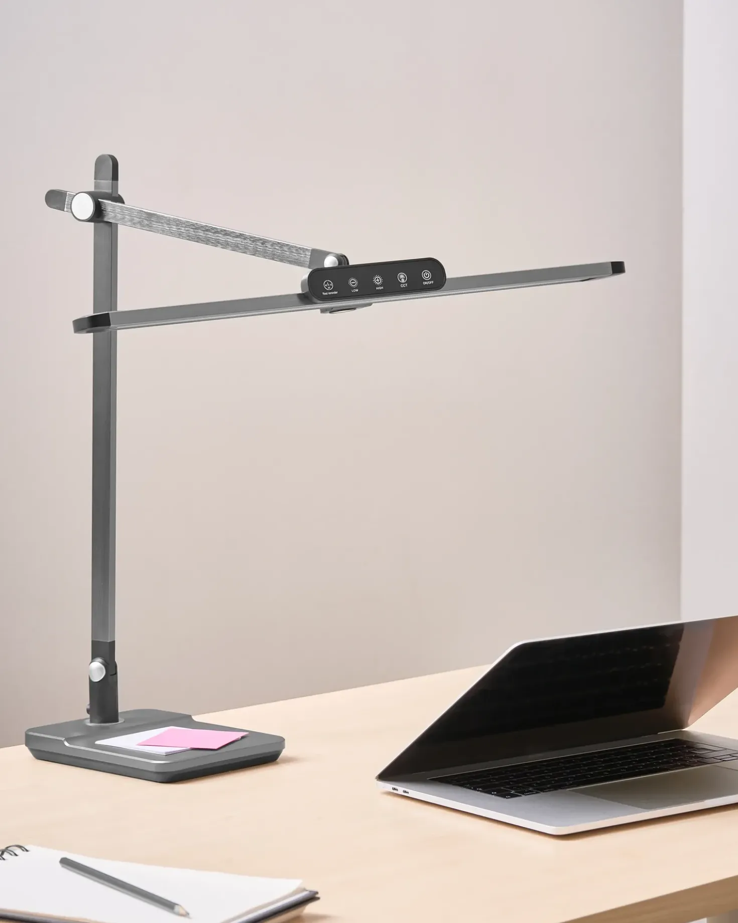 Lampada da scrivania a LED SERPENS con dimmer Grigio