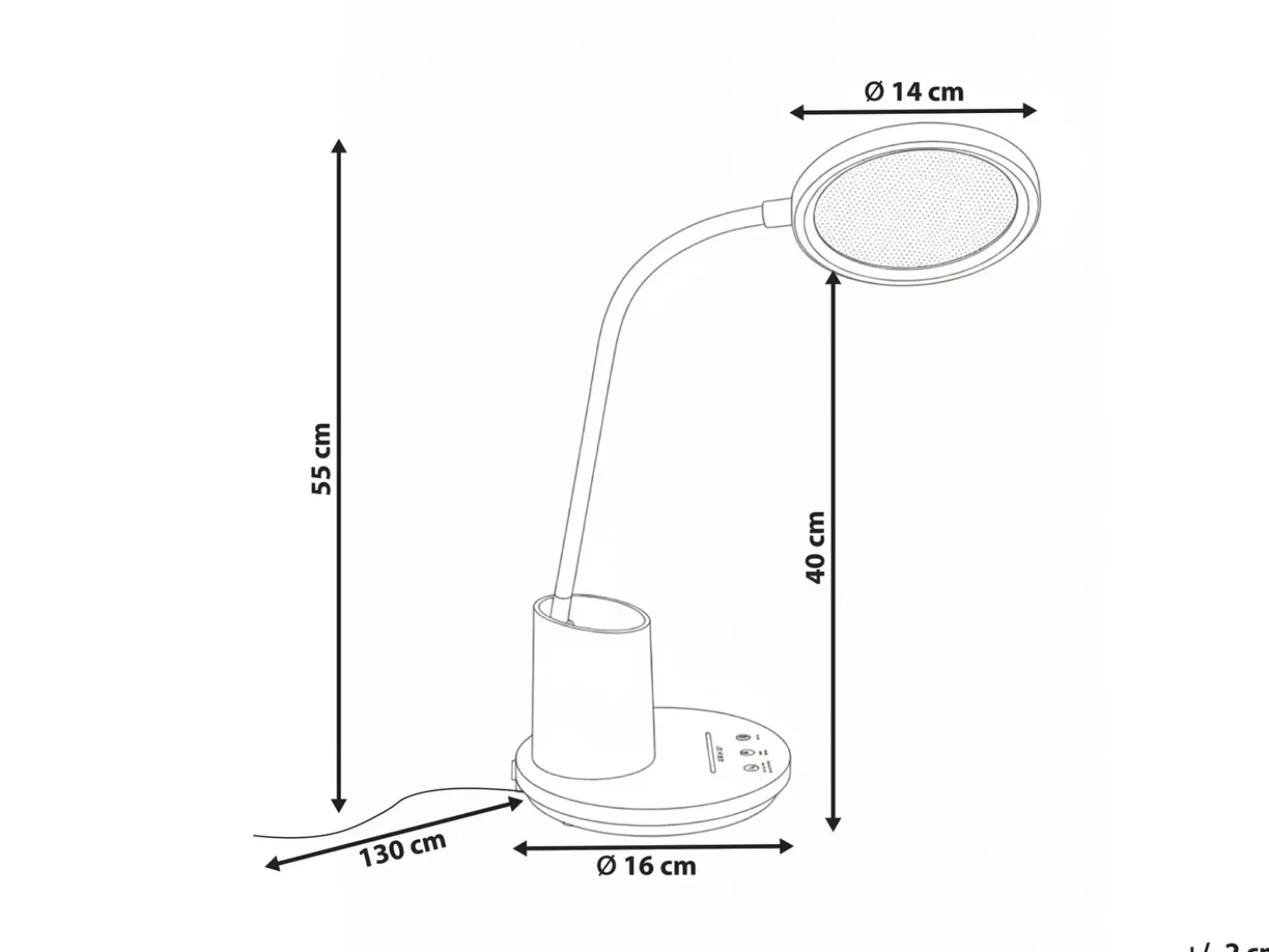 Lampada da scrivania a LED VELA con dimmer Bianco