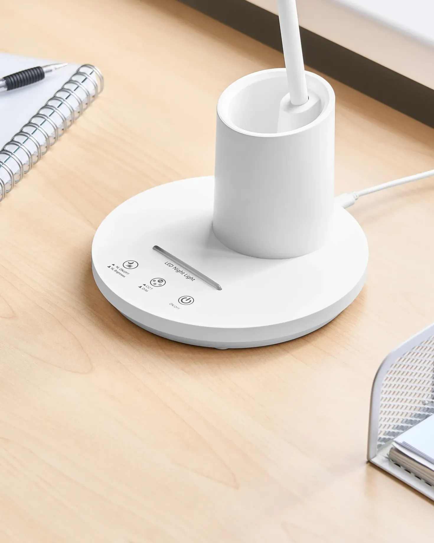 Lampada da scrivania a LED VELA con dimmer Bianco