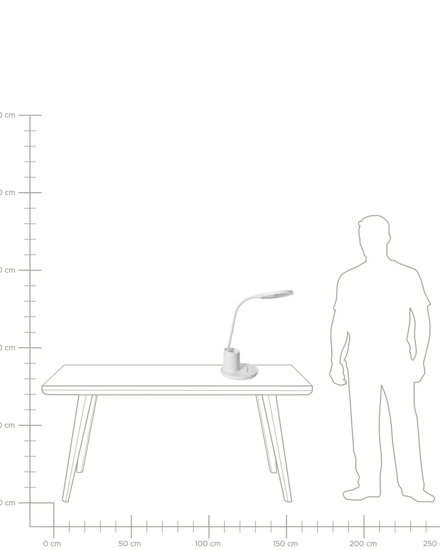 Lampada da scrivania a LED VELA con dimmer Bianco