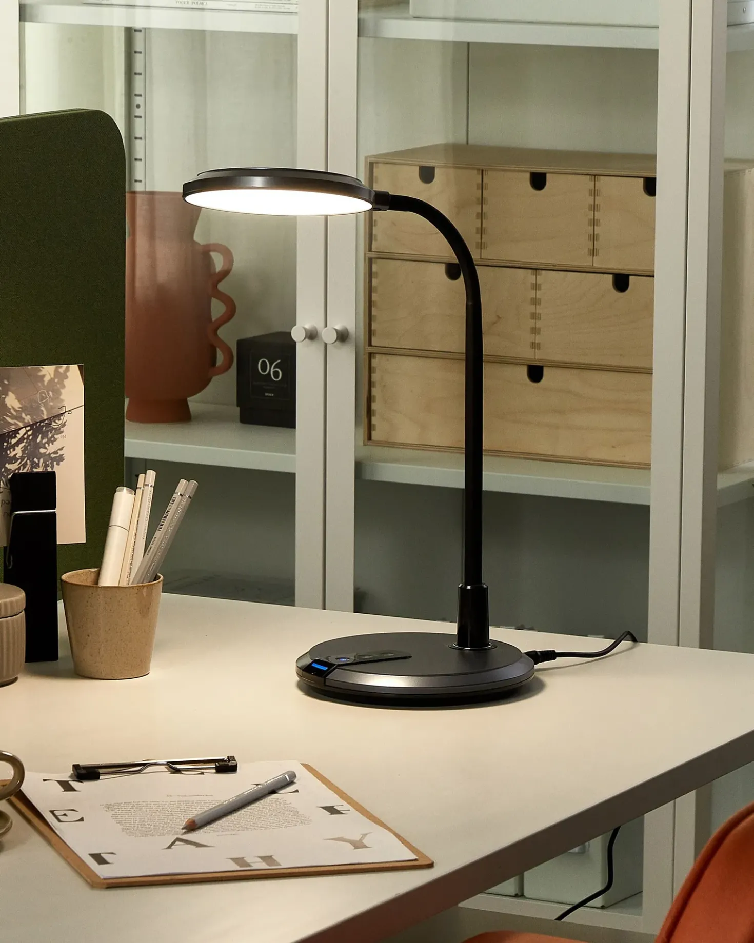 Lampada da scrivania a LED COLUMBA Regolabile Metallo Nero