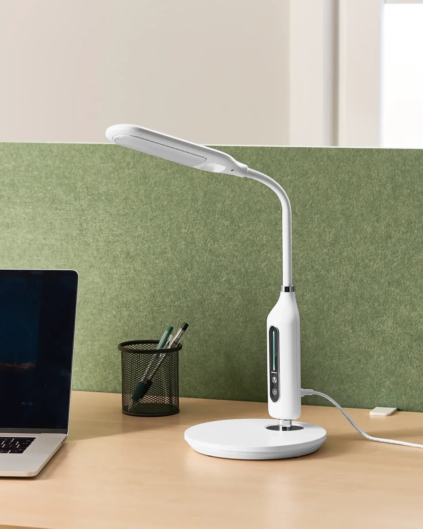 Lampada da scrivania a LED CYGNUS con dimmer Metallo Bianco