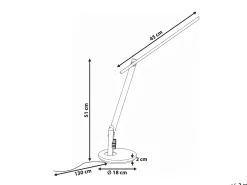 Lampada da scrivania a LED CETUS con dimmer Argento