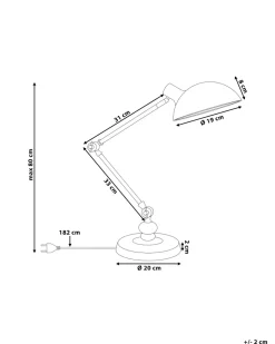 Lampada da scrivania MERAMEC Regolabile Metallo Nero