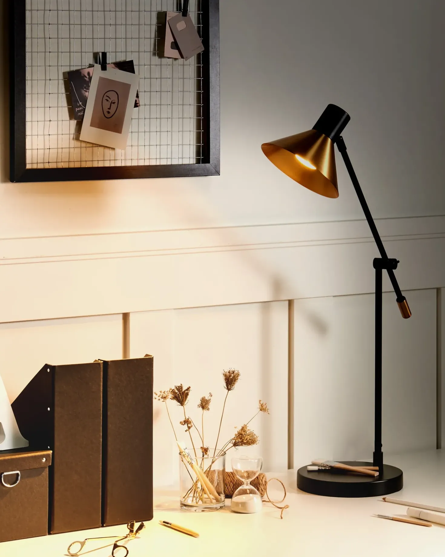 Lampada da scrivania PINKEEN Metallo Oro