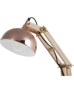 Lampada da scrivania SALADO Regolabile Legno Rame